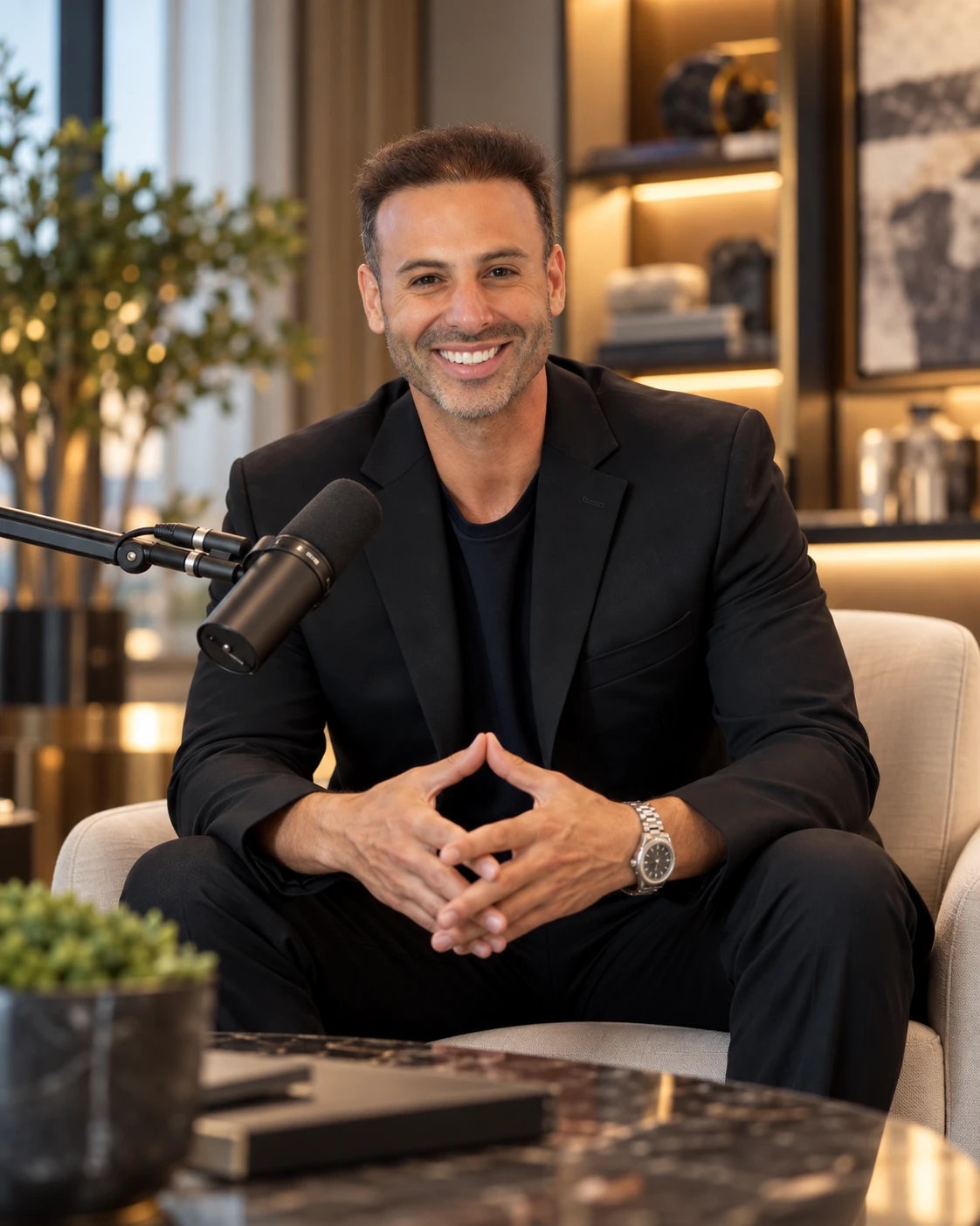 Ryan Jabbour, Boca Raton luxury real estate agent and founder of The Jabbour Group at Keller Williams Realty Boca Raton, recording his guest appearance on The Millionaire Real Estate Agent Podcast